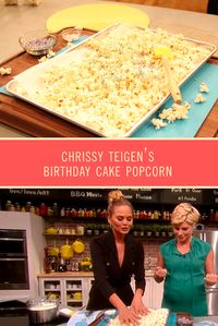 Popcorn, sprinkles, and one of our favorite celebs? Turning our favorite snack into a dessert? Count us in. Chrissy Teigen is sharing her favorite baby shower recipe: Birthday Cake Popcorn.