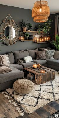 Entdecken Sie eine Oase der Ruhe und Eleganz mit unseren inspirierenden Wohnzimmer-Ideen, die ein Sofa in Grau in den Mittelpunkt stellen. Dieser vielseitige Farbton dient als perfekte Leinwand für Ihre Designträume und schafft einen Raum, der zeitgenössischen Charme verströmt.