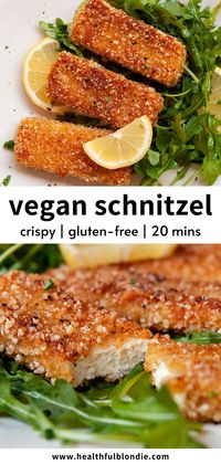 This ultra-crispy vegan tofu schnitzel is perfectly spiced, with a soft middle and crunchy panko crust. You can air fry or pan fry it in under 20 minutes. A fun plant-based twist on a German classic!