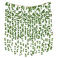 PRICES MAY VARY. Easy to hang: No assembly required, just hang it on the wall. It is a preassembled wall hanging, with each leave vine attached to the chain. It is a beautiful addition when hanging it over the bed, headboard, fireplace, cabinet and so on. Size and Material: Item width side to side: 53.5"W. The size of wood beads chain: 39.4"W. Height from top to the longest bottom: 47.2"H. The artificial ivy leaves are made of silk cloth and the stems of plastic. The beads are made of high-quali