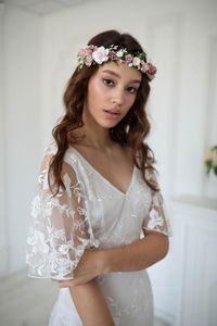 The elegant  flower crown made with flowers of roses, peonies, gypsophila, buds and leaves. Flowers are made of silk paper.Due to the flexible design of wreath individually adapts to the shape of the headSHIPPING INFO!!!!!!!!!!!!!!!!!!!!!!!!!!!!!!!I ship worldwide! It usually takes about 2-4 weeks for international orders to arrive depending upon where you are located and customs.If you need your order in a hurry please message me before you purchase.