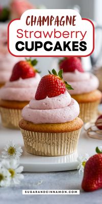 Toast to something sweet with these irresistible Champagne Strawberry Cupcakes! 🥂🍰 These cupcakes combine the bubbly goodness of champagne with the fruity sweetness of strawberries for a dessert that’s both elegant and festive. Perfect for birthdays, engagements, or any special occasion, they’re easy to make and guaranteed to wow your guests. Save this pin for your next party treat!