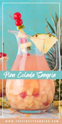 Pina colada sangria is you new go-to alcoholic drink to serve at parties!