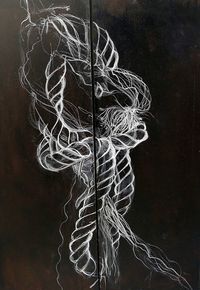 Rope Study (charcoal, bitumen on canvas)