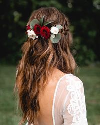 Rustic Wedding Hairstyles: 36 Ideas For A Feminine Look ★ rustic wedding hairstyles half up half down with roses updosbykarina