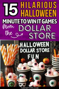 Why splurge when you can scare on a budget? Our Halloween "Minute to Win It" games are sourced straight from the dollar store, ensuring a pocket-friendly party hit! From spooky fun for kids to eerie challenges for adults and teens, these indoor games are easy to set up and a blast to play - whether it's for a game night, a fall party, or a Halloween activity. Perfect for a ghoulishly good time!