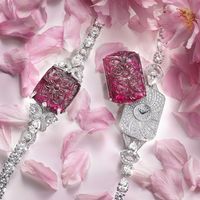 Blossoming beauty: Exquisite carved rubellites conceal beautifully designed and handcrafted diamond watch dials - each jewel a perfect balance of imagination, creativity and precision. #GraffDiamonds