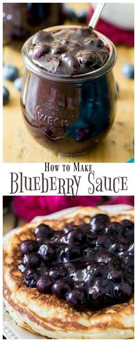 How to make an easy homemade BLUEBERRY SAUCE! This is great on pancakes or crepes! #blueberrysauce #recipe #blueberries #summerfood