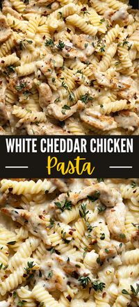 HOMEMADE WHITE CHEDDAR CHICKEN PASTA RECIPE