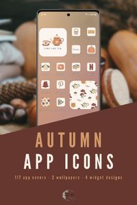 Want a cute new phone aesthetic? In this Sweet Autumn kit 𝘆𝗼𝘂 𝗴𝗲𝘁 𝟭𝟭𝟳 𝗮𝗽𝗽 𝗰𝗼𝘃𝗲𝗿𝘀, 𝟮 𝘄𝗮𝗹𝗹𝗽𝗮𝗽𝗲𝗿𝘀 𝗮𝗻𝗱 𝟰 𝘄𝗶𝗱𝗴𝗲𝘁 𝗱𝗲𝘀𝗶𝗴𝗻𝘀.! 𝗖𝗮𝗻 𝗯𝗲 𝘂𝘀𝗲𝗱 𝗳𝗼𝗿 𝗮𝗻𝗱𝗿𝗼𝗶𝗱 & 𝗶𝗢𝗦. Click to buy! | ios aesthetic home screen | ios home screen ideas | ios app icon design | ios 16 home screen ideas autumn | ios 16 home screen ideas fall aesthetic | aesthetic android homescreen | android homescreen autumn | fall phone wallpaper | android app icon