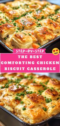 Searching for a quick and comforting main dish casserole? Our Chicken Biscuit Casserole features a flavorful biscuit bake that’s easy to prepare and perfect for busy weeknights. Save this pin for an effortless Chicken Casserole Easy and baked chicken recipes easy that will become a family favorite!