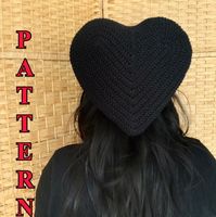 Super cute crochet beret pattern in the shape of a heart.  PATTERN ONLY  You will not receive a finished product only the instructions I made an update on it, I couldn't find the original file to edit so I did what I could it's just an edit of changing 14 to 15 dc