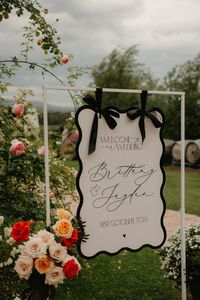 Stunning Wedding Welcome Signage - with a wave cut