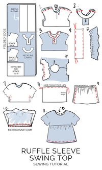 How to Make a Gingham Ruffle Sleeve Top | Merrick's Art | Merrick's Art