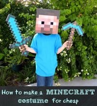 Minecraft costume, how to make a minecraft steve head