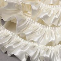 Amazon.com: 2 Yards Ruffle Lace Trim Satin Pleated Ribbon Fabric DIY Crafts Sewing Curtain Tablecloth Clothes Dress Decoration