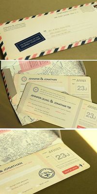 Invite - looking like plane tickets