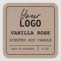 Modern Minimalist Scented Soy Candle Logo Labels | Zazzle.com