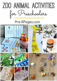 Zoo Activities for Preschoolers Fun learning activities for a zoo theme at home or in the classroom with Preschool and Kindergarten kids! - Pre-K Pages