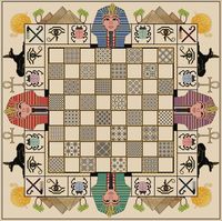 This competition sized 'Stitch your own' Egyptian chess board has been designed in cross stitch and blackwork and includes metallic threads. Available from the website as a full kit or chart only.