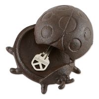 "Get the Secure Cast Iron Ladybug Secret Key Holder at Michaels. com. The key holder is made from sturdy cast iron which fits right in with any home décor or garden aesthetic. The ladybug's back can be removed and used as an unassuming place to hide your spare key or other valuable treasures. The key holder is made from sturdy cast iron which fits right in with any home décor or garden aesthetic. The ladybug's back can be removed and used as an unassuming place to hide your spare key or other va