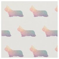 Skye Terrier Silhouette Tiled - Pastel Fabric | Zazzle.com