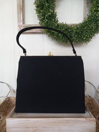 Vintage Black Handbag//bobbie Jerome Handbag//black Handbag - Etsy