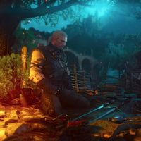 the witcher 3 icon. meditate. geralt.