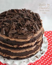 Death by Chocolate Devil's Food Cake-four layers of cake, Rich Chocolate buttercream, topped with Chocolate curls