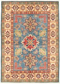 Afghan Finest Gazni 5'0" x 6'9" Hand-knotted Wool Blue Rug | ECARPETGALLERY