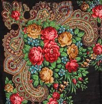 Floral Wool Shawl Russian Folk Scarf In by PoppyVintageCorner, $49.95