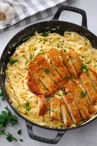 Crispy Chicken Fettuccine Alfredo