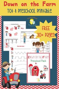 Your toddlers and preschoolers will love this free farm themed printable pack! | homeschoolpreschool.net