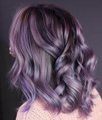 Vibrant Mauve Highlights for Dark Hair