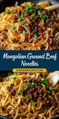 Mongolian Ground Beef Noodles Recipe | CookesRecipes