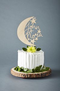 Cake Topper Custom Wedding Moon and Stars Wedding Cake