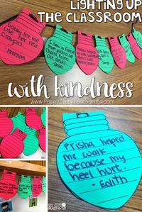 Christmas holiday in the classroom! Celebrate kindness by having kids write acts they have seen and create a string of lights! FREE TEMPLATE!