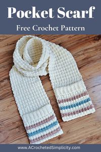 Crochet Pocket Scarf - A Crocheted Simplicity