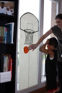 pin the basketball on the hoop