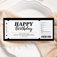 Concert Event Surprise Gift Ticket Any Occasion Invitation.