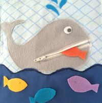 Zipper Whale Quiet Book Page PDF Pattern contains step-by-step instructions and photos to show you how to complete your quiet book page. It is made to