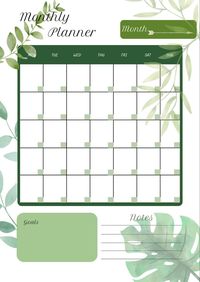 Monthly planner green hourlyplanner #livingwellplanner #customteacherplanners🌿.