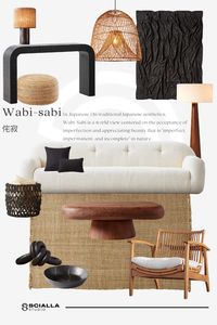 Wabi-sabi interior moodboard by Scialla Studio