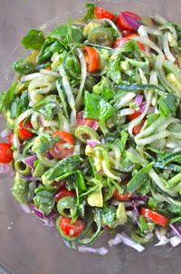 Greek Cucumber Noodles - Raw and ready in 20 minutes! #gf #glutenfree #vegan #vegetarian