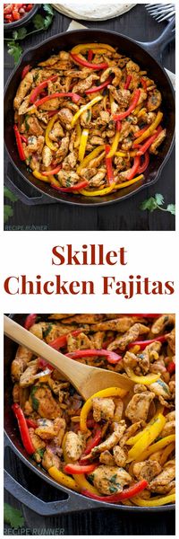 Skillet Chicken Fajitas | Quick, easy, gluten free, & paleo skillet chicken fajitas are perfect for busy nights! #zayconfresh