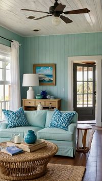 Bring the serene beauty of the beach into your home with coastal decor ideas. 🐚🌴 From sandy hues to nautical accents, create a relaxing seaside escape right in your living room. 🌞🏖️ #CoastalHomeDecor #BeachVibes #NauticalDecor #SeasideLiving #HomeInspo #DecorGoals #InteriorDesign #OceanInspired #BeachHouse #RelaxingSpaces