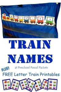 adorable trains with letters on them - free alphabet preschool printable! Also great for letter and word activities in kindergarten and elementary school!