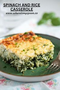 This spinach rice casserole is an easy, flavorful dish. With creamy sour cream, melted cheese, and plenty of spinach, it's a tasty meal for any day.