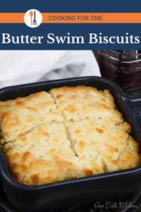 Discover our small-batch Butter Swim Biscuits for irresistibly flaky, buttery biscuits perfect for breakfast or as a side dish. Ready in 20 minutes! - One Dish Kitchen