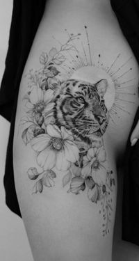 <<Check out more white tiger tattoos #girlytattoos #tattooideas #tattoodesigns #tattoos #whitetiger #tiger